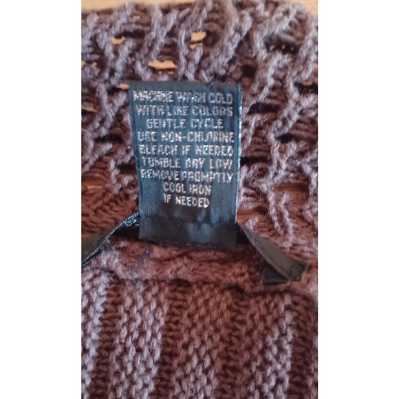 89TH & MADISON Womens Medium Long Cardigan Sweater Brown Open Waffle knit, Warm - Picture 4 of 4